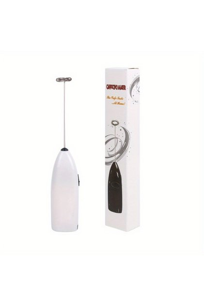 white Handheld Electric Egg Beater Mini Battery Powered Milk Frother Coffee Drink Mixer Milk Foamer