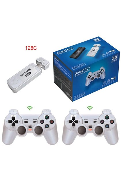 128G(10K Games) Y6 Retro Game Console 4K 60fps HDMI Output Low Latency GD10 TV Game Stick Dual Handl