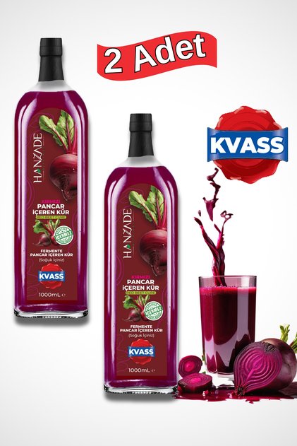 Pancar Kvass Fermente Kırmızı Pancar İçeren Kür 1 Litre x 2 Adet Cam Şişe