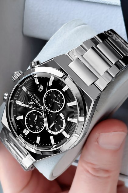 Exclusive Men's Wristwatch 3 Atm Water Resistant Silver Color Steel Band Dke2031C5