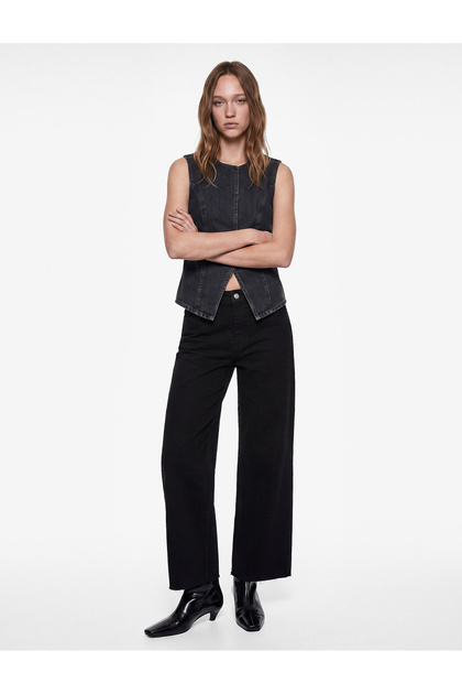 Comfortable Cut-Out High Waist Jean Pants with Pockets - Culoette Jean