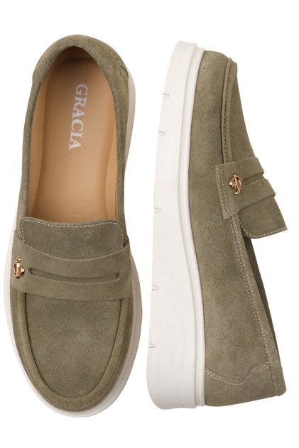 Gracia Genuine Suede Leather Women's Loafer Shoes Non-Slip Sole Orthopedic Mothers Summer Shoes