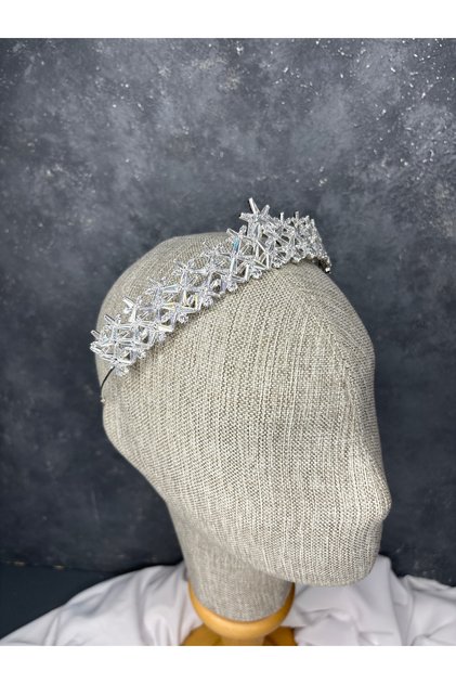 Shiny Stone Zircon Bridal Crown Wedding Hair Accessory Glamorous Elegant Model