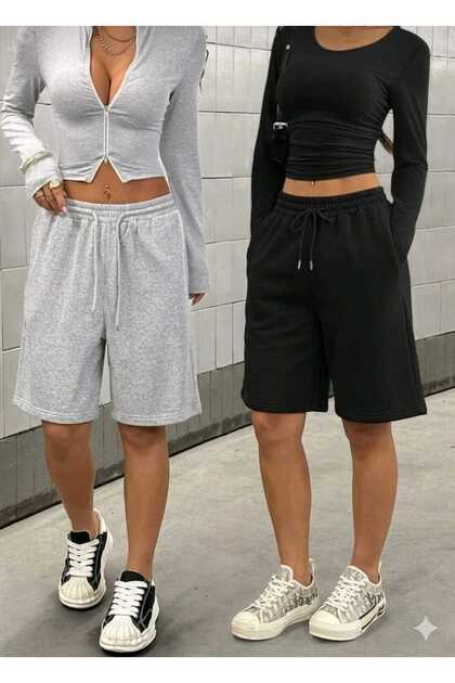 2 Pieces Black-Grey- Comfortable Fit Shorts That Don'T Cause Sweating