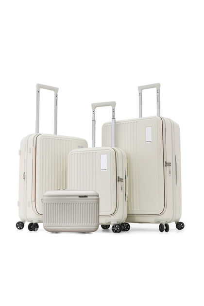 4-Piece Hardside Luggage Set 28” Large, 24” Medium, 20” Carry-On + Makeup Bag, Polycarbonate (PC) Suitcases with 4 Spinner Wheels, TSA Lock, Lightweight Travel Trolley Set