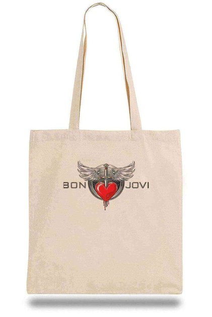 Платнена чанта с лого на Bon Jovi