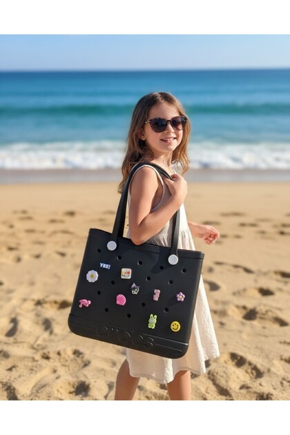 Eva Large Beach Bag Black