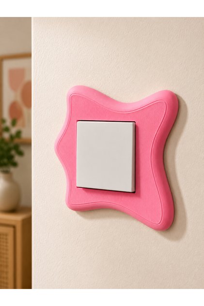 Modern Dekoratif Anahtar Çerçevesi – Dalgalı Işık Düğmesi Süsü Minimal Ev Dekoru