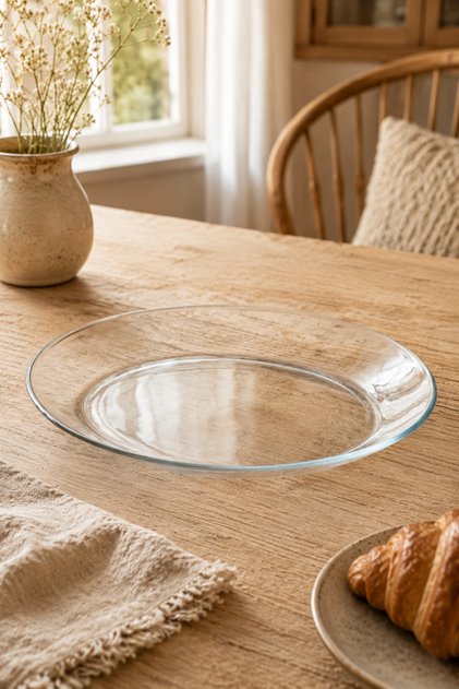 Transparent Glass Salad Bowl Fruit Pie Appetizer and Breakfast Serving