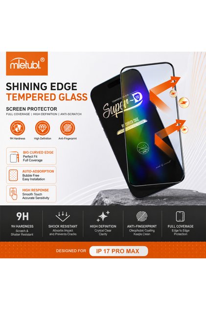 Tempered Glass Screen Protector for iPhone 17/16/15Pro Max with 9H Protection