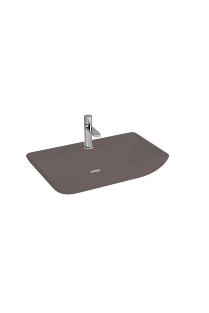 Domino Tezgah Üstü Batarya Delikli Lavabo Mat Antrasit 70X40X13,5Cm 5019Bt-Ma