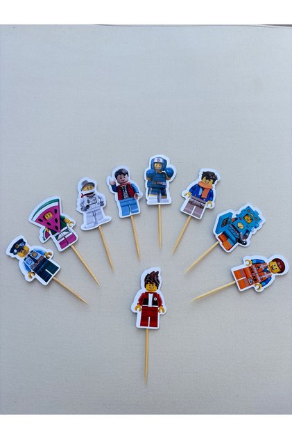 Giftica The Lego City Doğum Günü Cupcake Süsü 10 Adet