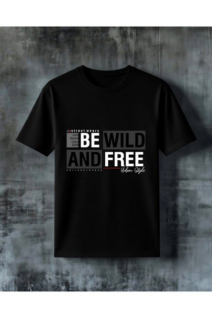 Wild and Core Denim Printed Oversize T-Shirt