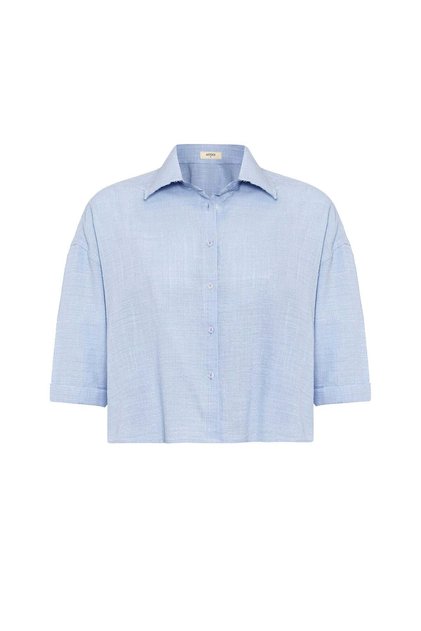 Crop Textured Women's Shirt