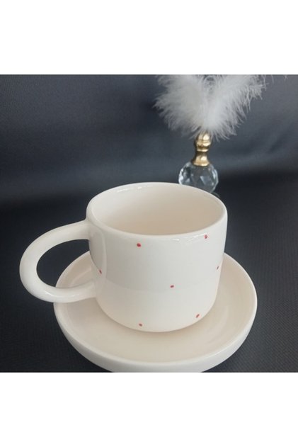 Red Dotted Handmade Ceramic Coffee Cup