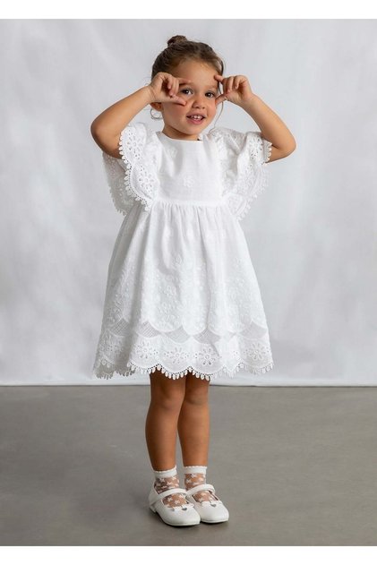 Girl's Laced Dress White