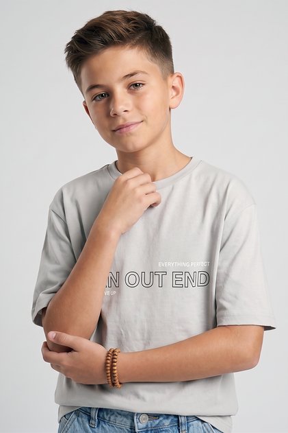Boy's Comfortable Fit Printed Cotton T-Shirt