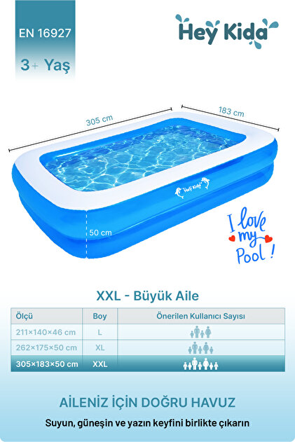 Heykida Swim Safe Dikdörtgen Havuz 305x183x50cm - Fiyatı, Yorumları