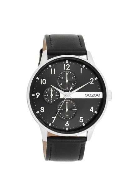 Ρολόι Ανδρικό Black Leather Strap C11309