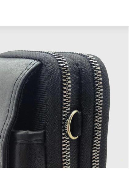 Genuine Leather Phone Case and Card Holder with Shoulder and Neck Strap