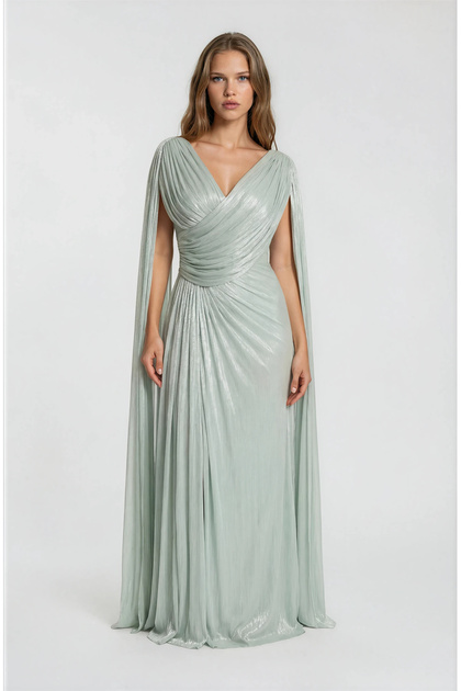 Rochie Gri Maneca Lunga