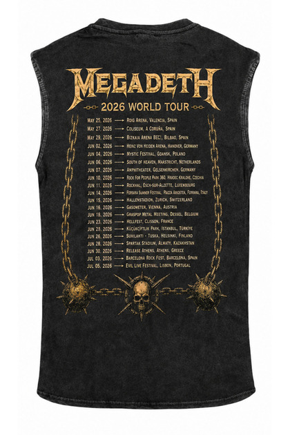 orijintex Megadeth 2026 World Tour Concert Ön Arka Baskılı Unisex