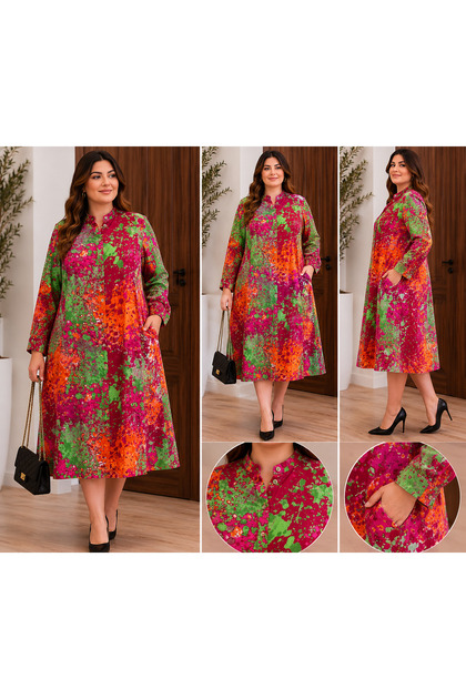 Woven Viscose Shirt Dress Length 125 cm Bust 135 cm Waist 150 cm