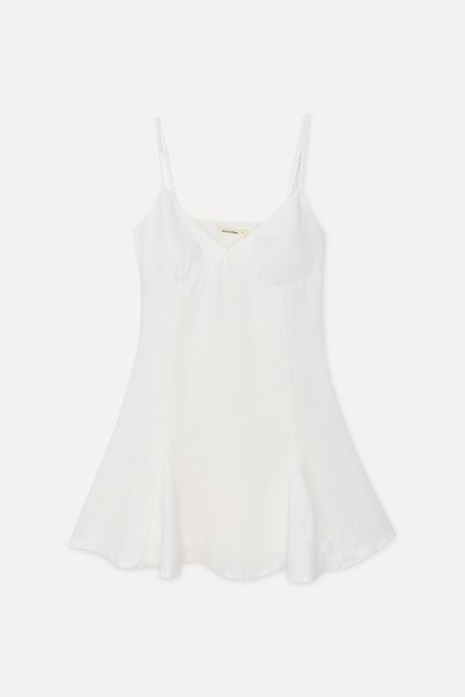 Women's Off-White A-Line Linen Blend Mini Dress