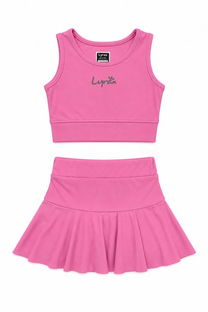 Lyrax Embossed Skort Crop Girls' Sports Set