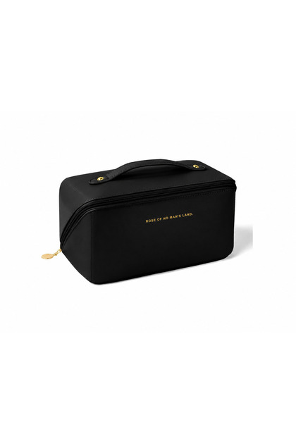 Geanta Cosmetica Organizator Calatorii, Compartimente Multiple, Maner Transport, Portfard Machiaj si Produse Ingrijire, 26x12x12 cm, Negru