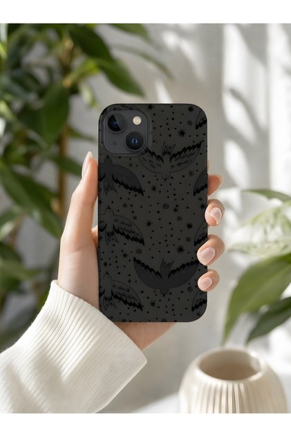 iPhone 13 Compatible Launch Silicone Nature Birds Themed Shock Absorbing Case Black