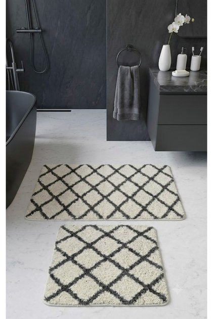Royal Nordic 2-Piece 60X100 cm Latex Non-Slip Base Bath Mat Set Machine Washable Mat