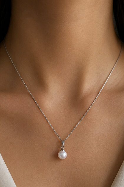 Special Series Silver Plated Women's Necklace with Pearl (First Class Quality/Does Not Tarnish/Rustproof)
