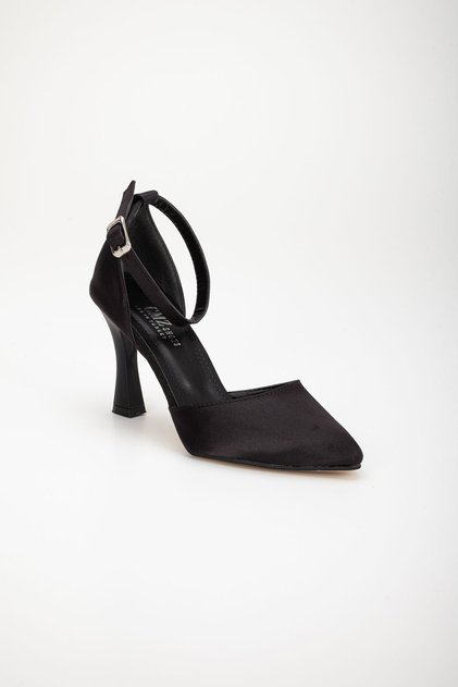 Nirvaba Black Ankle Strap High Heel Shoes