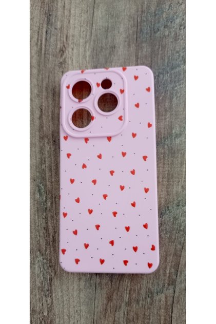 Tecno Spark 20 Heart Printed Velvet Inside Silicone Phone Case Cover (Kj5N)
