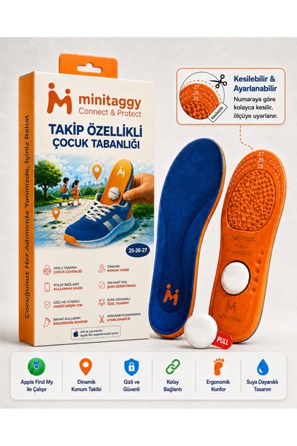 Konum Takip Cihazlı Akıllı Ortopedik Kesilebilir Çocuk Ayakkabısı Tabanlığı