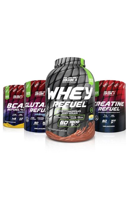Refuel Mega Combination 1 (Ssn Whey Refuel 1800g Chocolate + Ssn Creatine 300g + Ssn Bcaa 315g + Ssn Glutamine 300g)