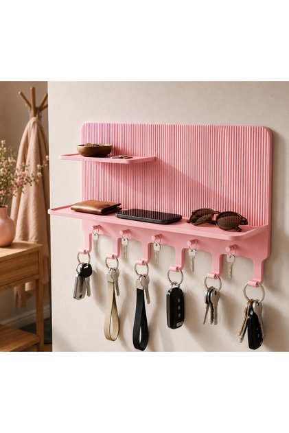 Modern Keychain Organizer Rack | Wall Mounted Key Hanger | Entrance Hall Organizer | 25X17X7 cm