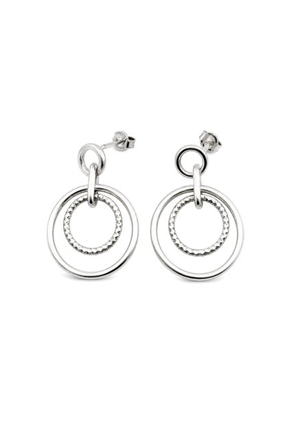 Cercei Damă din Argint 925, Silver, Model Cerc în Cerc, Dimensiuni 2.5 x 2 cm, Design Elegant și Modern, Greutate 5.6 g, Argintiu