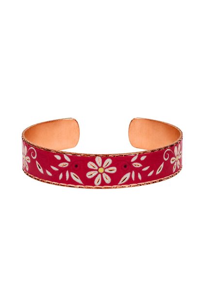 Copper Red Floral Bracelet