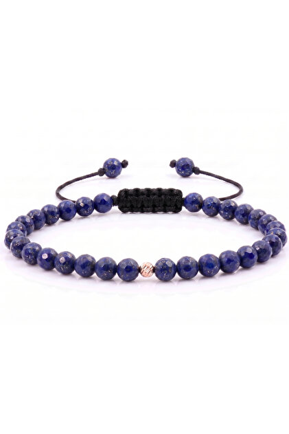 Bratara cu bila de Aur 14k si Lapis-Lazuli fatetat