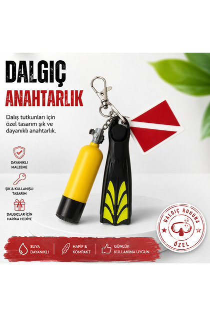 Diving Themed 3D Printed Keychain – Scuba Diving Set