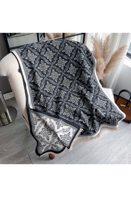 black New 2025 Winter Cashmere Scarf for Women Shawl Wrap Female Pashmina Luxury Brand Poncho Thick