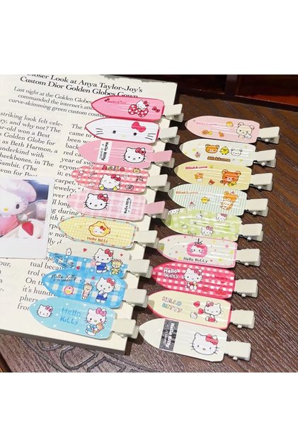 18pcs 18pcs Sanrio Hello Kitty Cute Hairclip Headwear Girls Anime Cartoon Fashion Hairpin Hair Acces