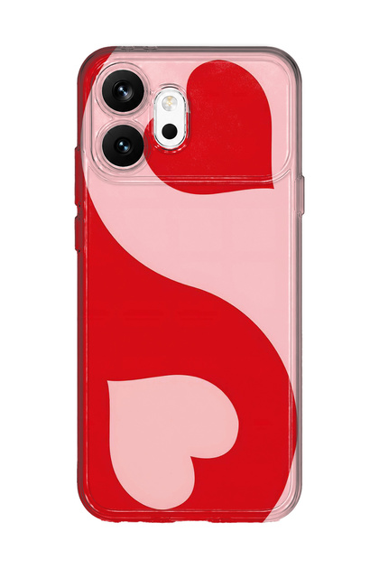 Honor 600 Compatible Red Ying Yang Pattern Transparent Phone Case