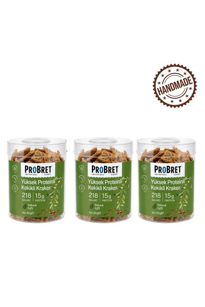 PR0BRET Yüksek Proteinli Kekikli Kraker 3'lü Paket