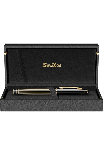 Noble 35L Roller Kalem Çizgi Desen Siyah Altın