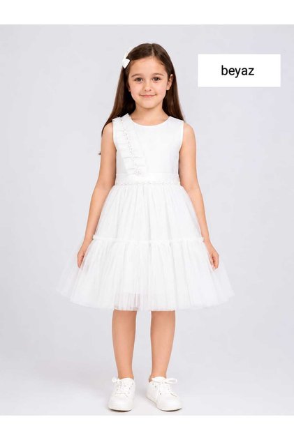 Girls' Tulle Dress Sleeveless Layered Princess Evening Dress