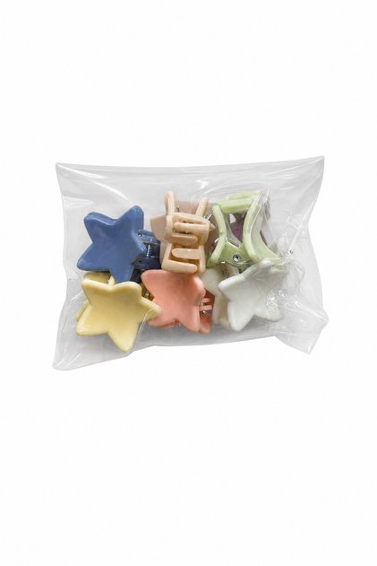 Multi-Colored Star and Mini Claw Design Hair Clip Set for Children and Adults
