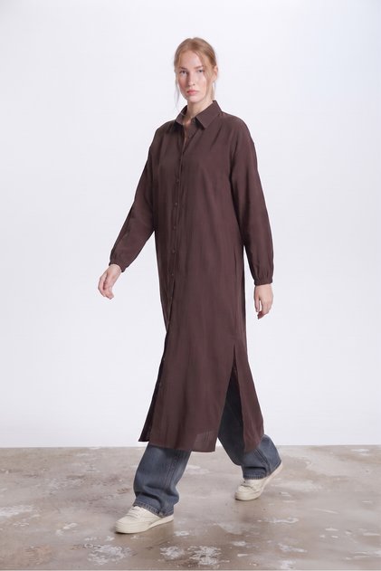 24048 Women's Draped Comfortable Fit Ferace Shirt